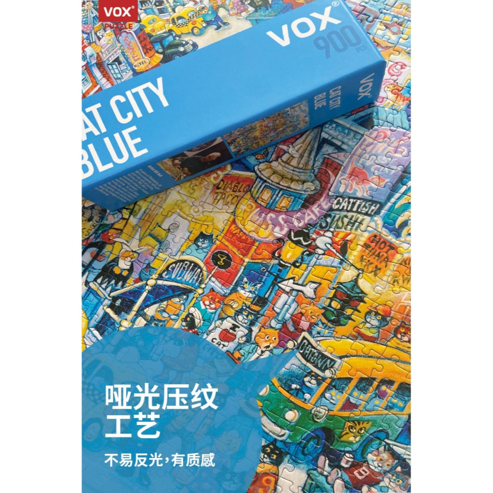 VOX - 蓝色猫城 CAT CITY BLUE 900片拼圖 VE900-28-細節圖8