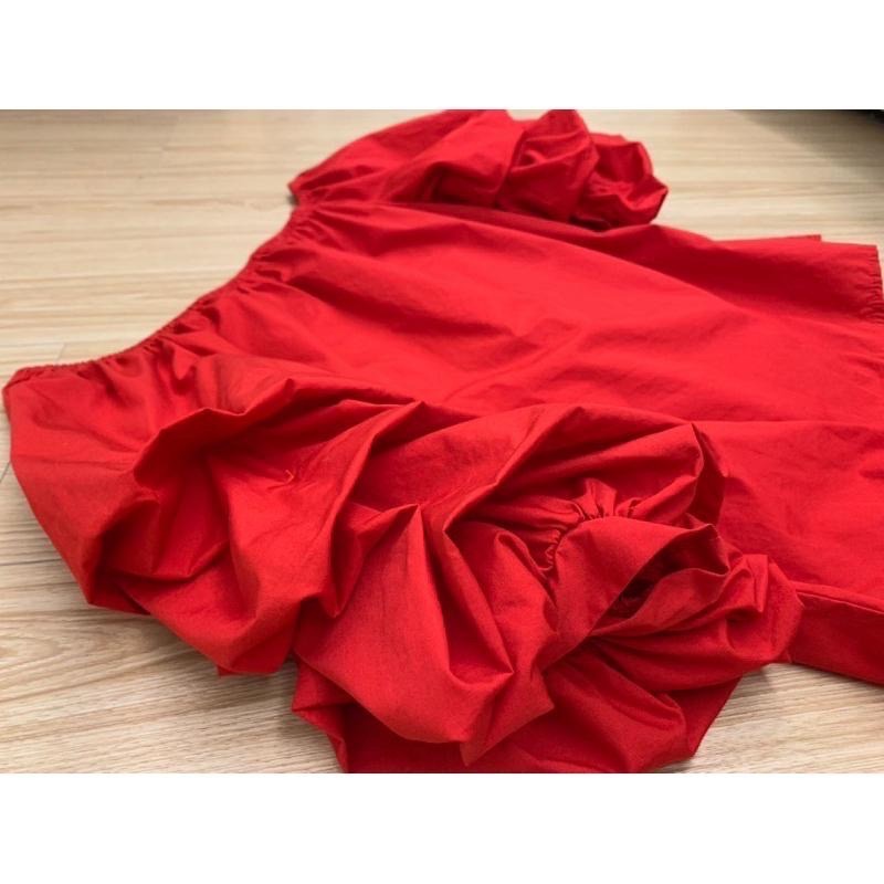 全新 燈籠蓬蓬袖一字領上衣-原價$890 吊牌未拆-細節圖4