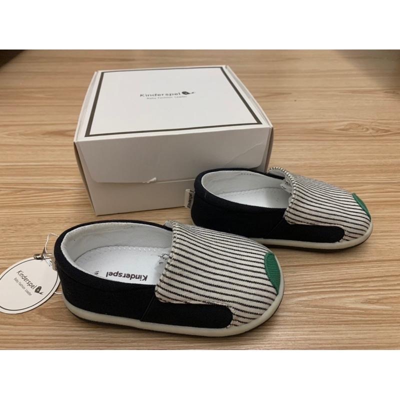 近全新 Kinderspel 嬰兒寶寶幼兒兒童 郊遊趣休閒學步鞋 條紋小紳士 15cm $1490 童鞋 休閒鞋-細節圖2