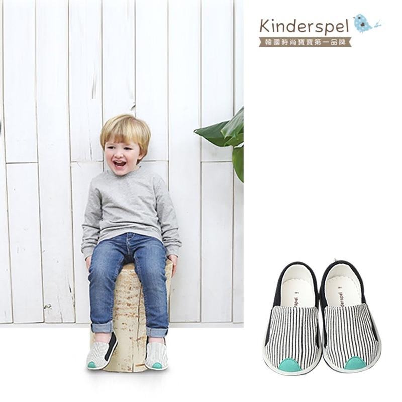 僅試穿 Kinderspel 郊遊趣休閒學步鞋-條紋小紳士(15cm) 原價1490元-細節圖6