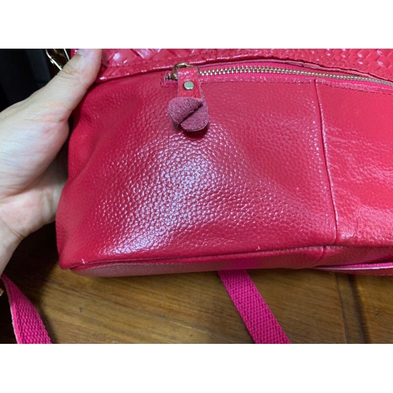 真皮編織磁釦斜背包 肩背包（附長、短揹帶）原價$1490-細節圖6