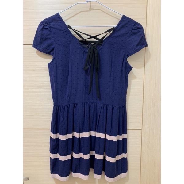 全新 專櫃 epanouir 後綁帶下擺拼接條紋棉麻長版上衣-吊牌未拆，原價$2480-細節圖3