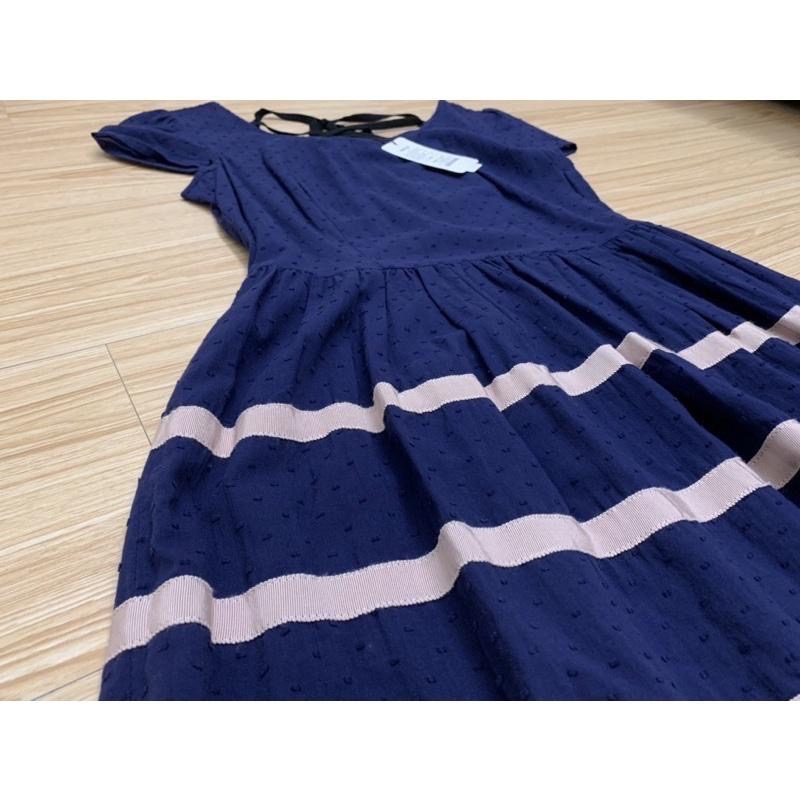 全新 專櫃 epanouir 後綁帶下擺拼接條紋棉麻長版上衣-吊牌未拆，原價$2480-細節圖6