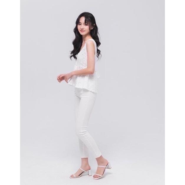 全新 PAZZO 鏤空緹花蕾絲綁帶無袖上衣 吊牌未拆-細節圖2