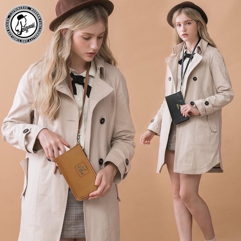 全新 1/2princess二代復古皮革品牌簡約風格手拿包 手機包 護照包 卡其-細節圖2