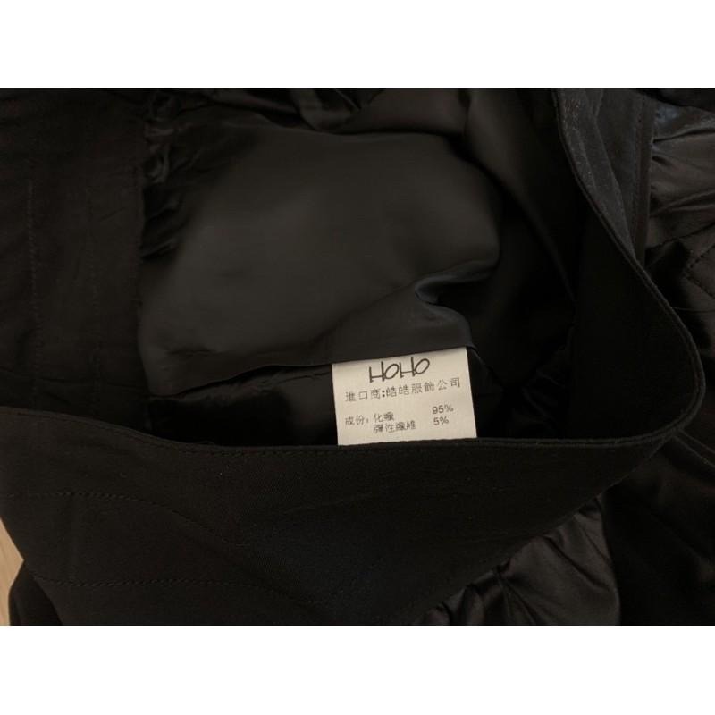 全新 HOHO 皓皓服飾 拼接皮質感後綁帶短裙 類皮裙 吊牌未拆 原價1580元-細節圖5