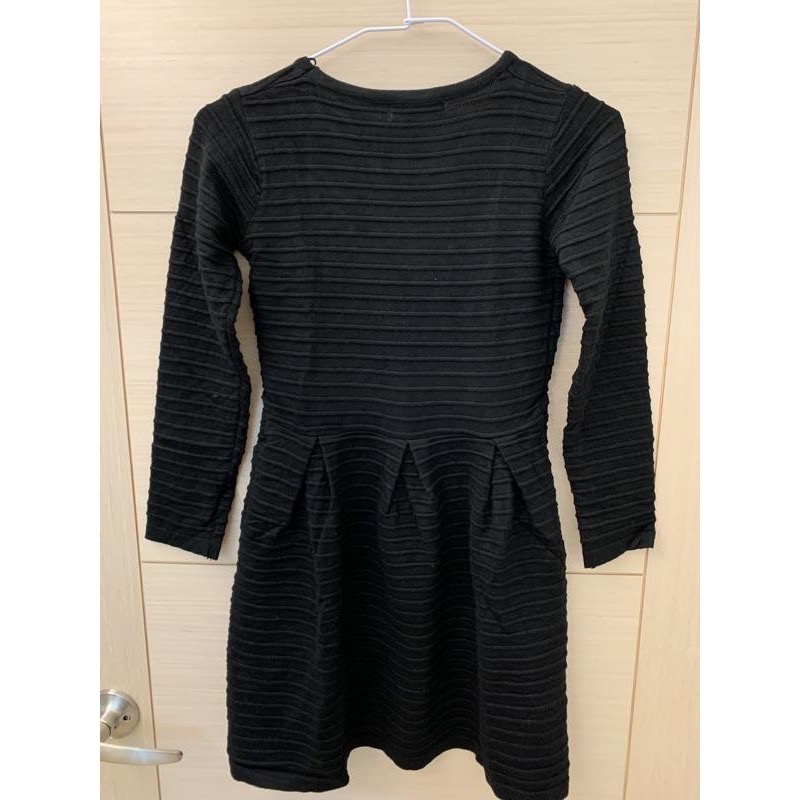 全新 PSGB毛線針織線條腰間抓皺連身裙 洋裝 原價$780 吊牌未拆-細節圖2