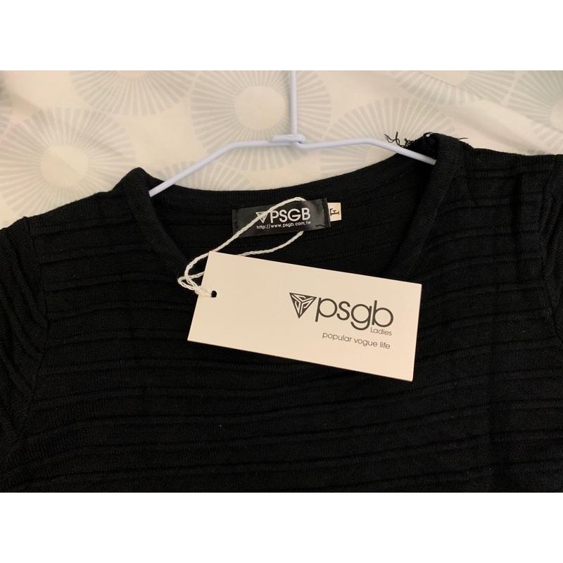 全新 PSGB毛線針織線條腰間抓皺連身裙 洋裝 原價$780 吊牌未拆-細節圖4