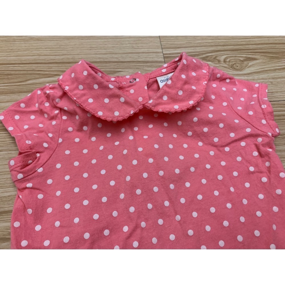 二手保存良好 OSHKOSH B’gosh 嬰兒寶寶幼兒 水玉點點圓領公主袖包屁衣 24m 童裝-細節圖2