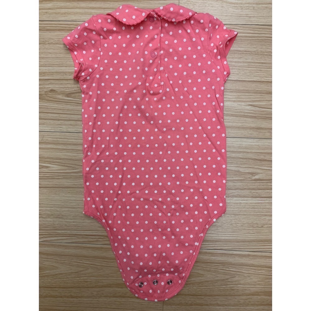二手保存良好 OSHKOSH B’gosh 嬰兒寶寶幼兒 水玉點點圓領公主袖包屁衣 24m 童裝-細節圖3