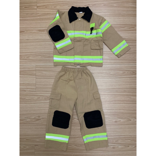 二手極新 萬聖節兒童裝扮派對變裝服裝 兒童職業演習 兒童消防員套裝 120公分