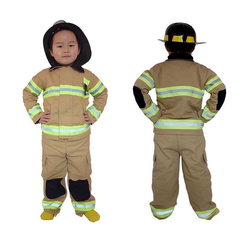 二手極新 萬聖節兒童裝扮派對變裝服裝  兒童職業演習 兒童消防員套裝 120公分-細節圖8