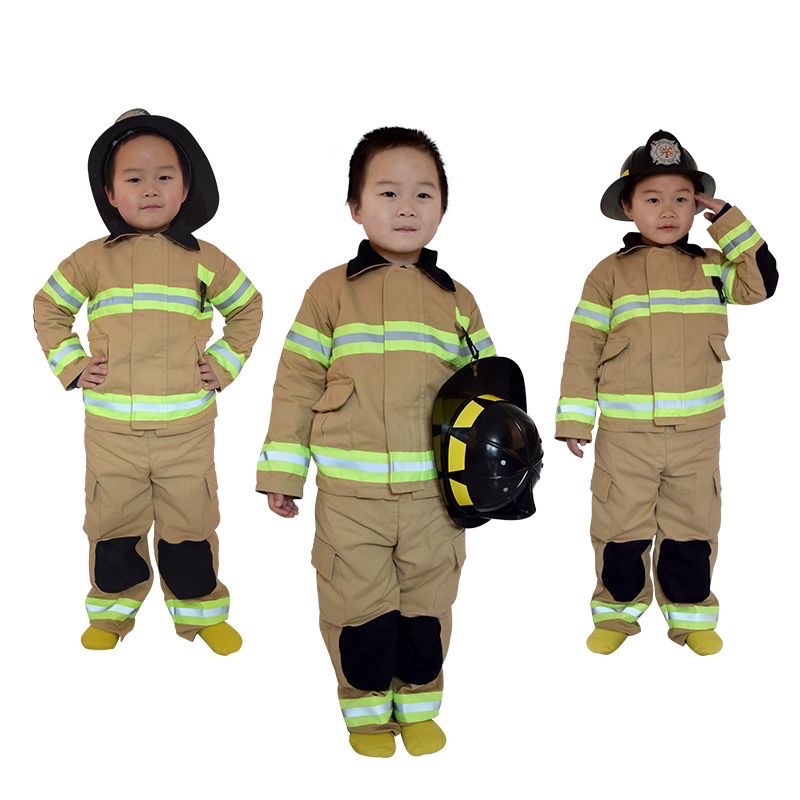二手極新 萬聖節兒童裝扮派對變裝服裝  兒童職業演習 兒童消防員套裝 120公分-細節圖9