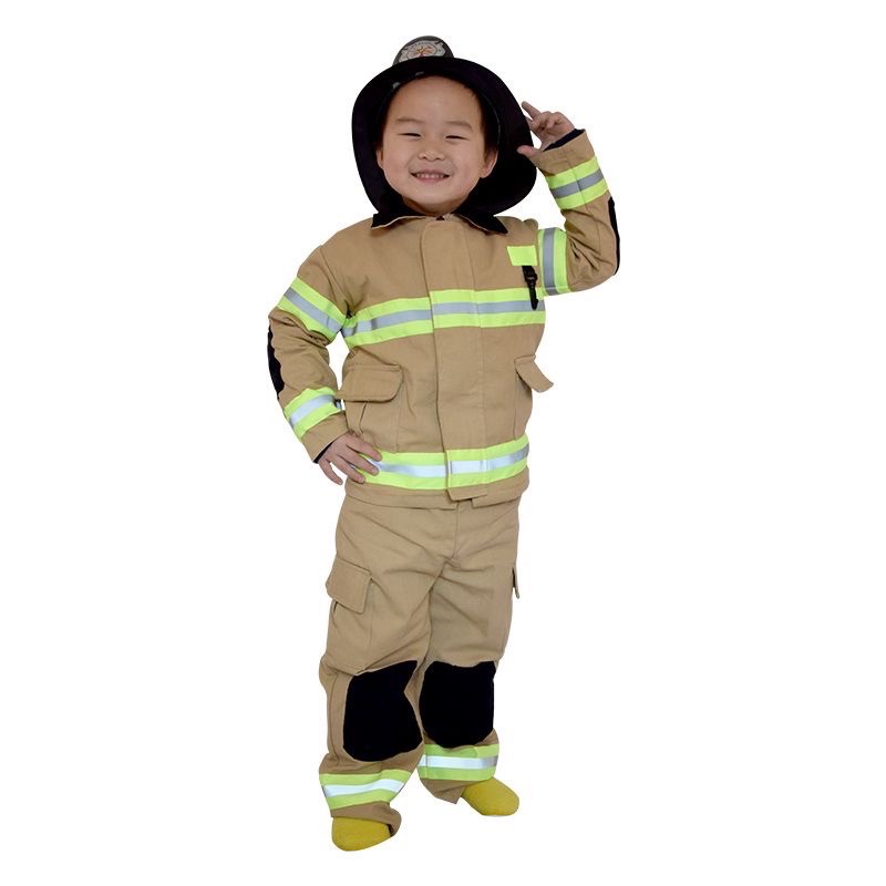二手極新 萬聖節兒童裝扮派對變裝服裝  兒童職業演習 兒童消防員套裝 120公分-細節圖10