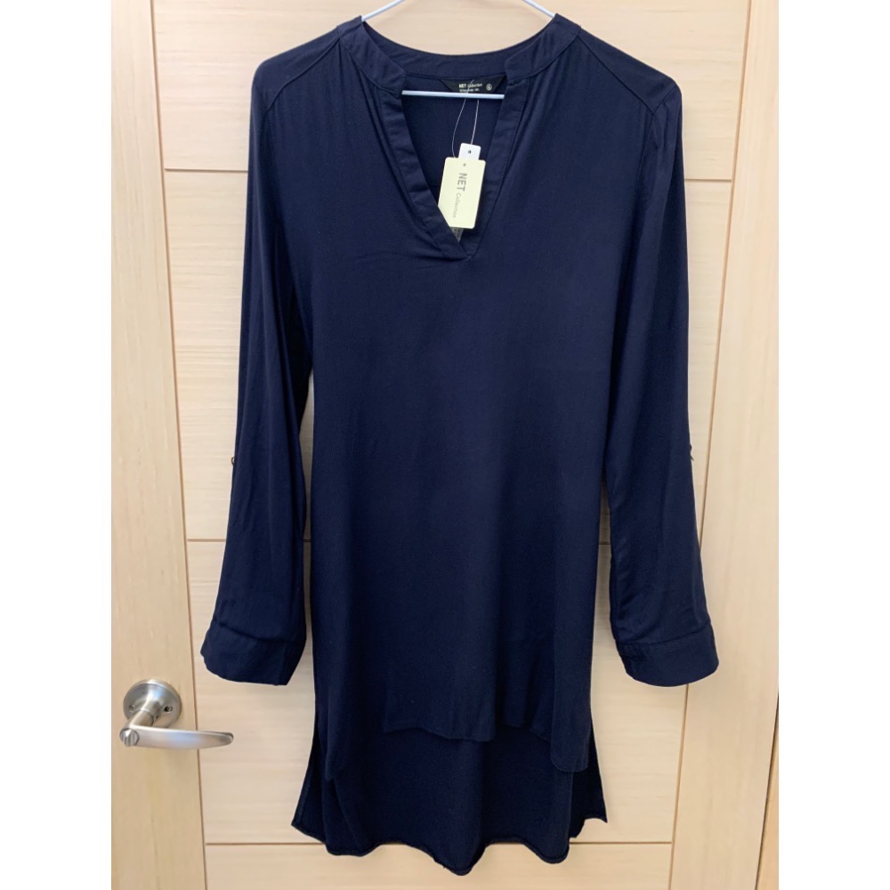 全新 NET 輕柔舒適嫘縈綁帶休閒洋裝 原價$699 吊牌未拆-細節圖5