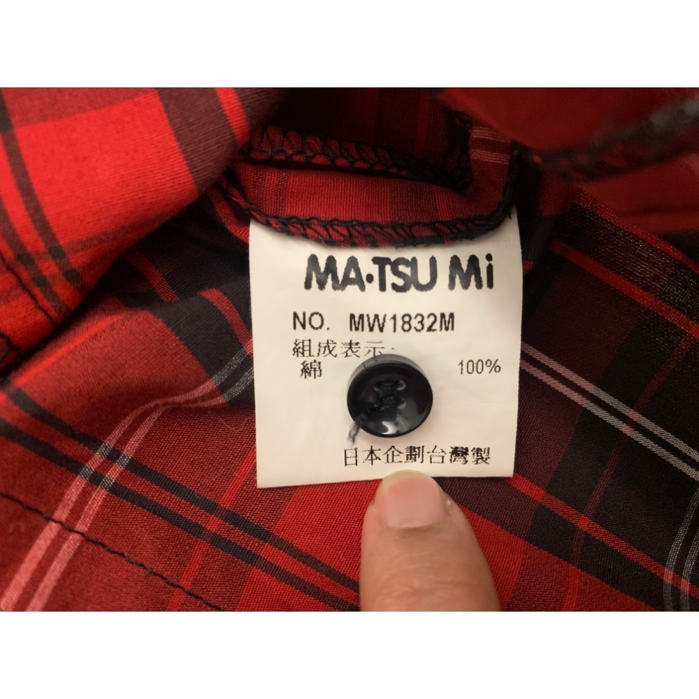 全新 專櫃 MA-TSU Mi 瑪之蜜 蘇格蘭經典格紋領結蝴蝶結襯衫 原價三千多元-細節圖6