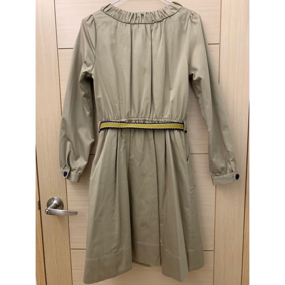 全新 epanouir 領口抓皺排釦風衣式氣質洋裝 外套 附腰帶 原價$3480 吊牌未拆-細節圖5