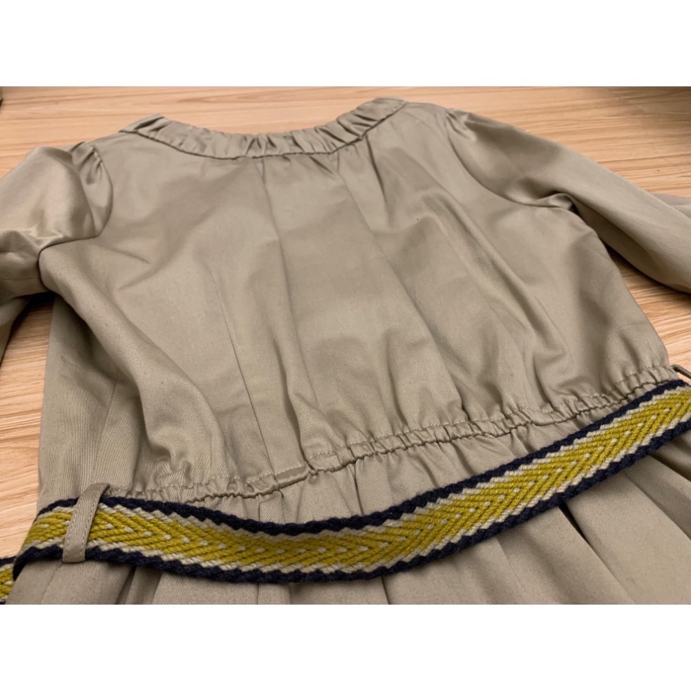 全新 epanouir 領口抓皺排釦風衣式氣質洋裝 外套 附腰帶 原價$3480 吊牌未拆-細節圖9