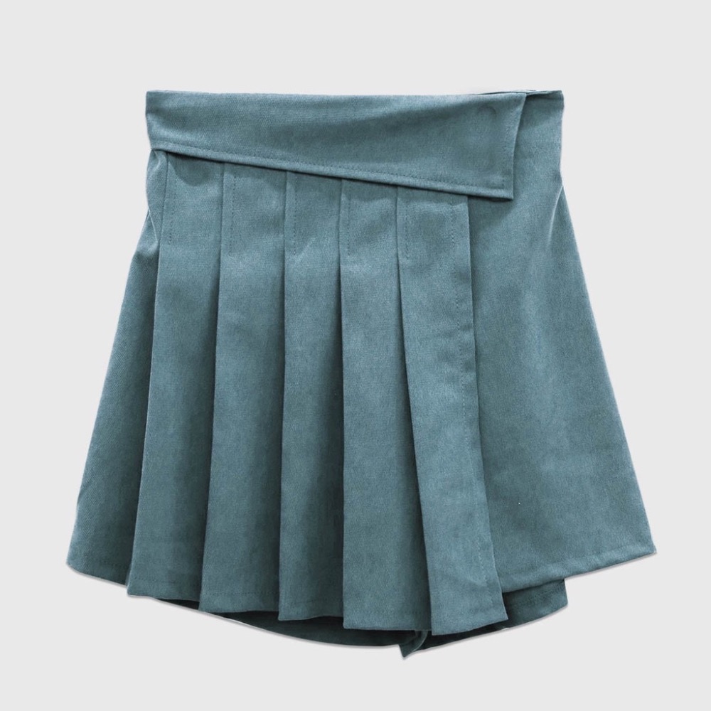 全新 GOODLOGO 百摺不對稱燈芯絨褲裙 原價$490-細節圖4