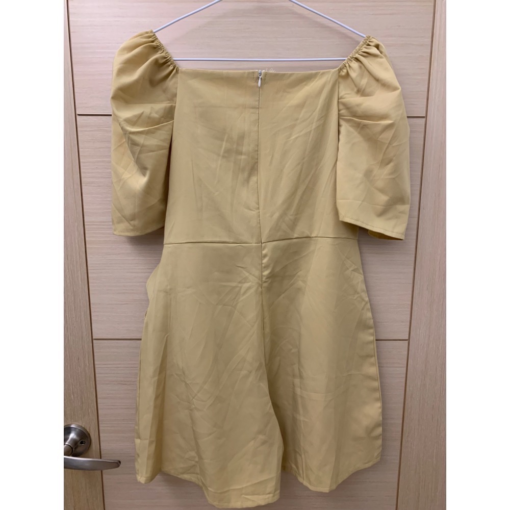 全新 硬挺雪紡側綁帶方領連身褲-細節圖4