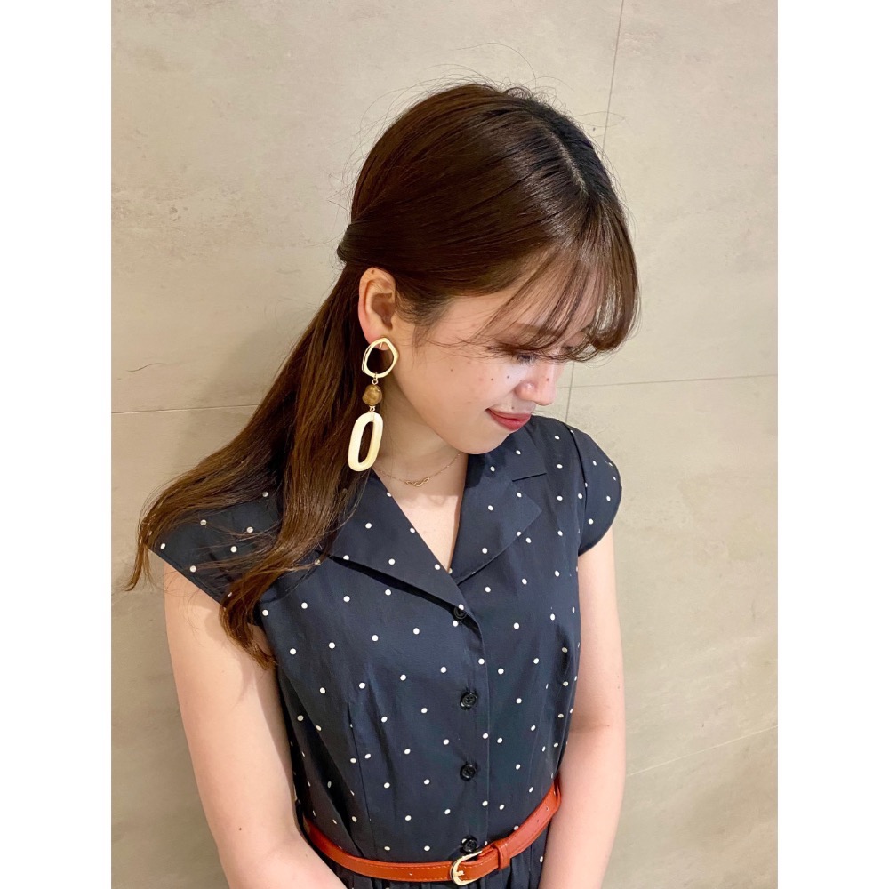 全新 日本 31 Sons de mode 復古襯衫領法式袖洋裝 濃郁復古懷舊風開襟排扣洋裝 (附腰帶) 日貨-細節圖8