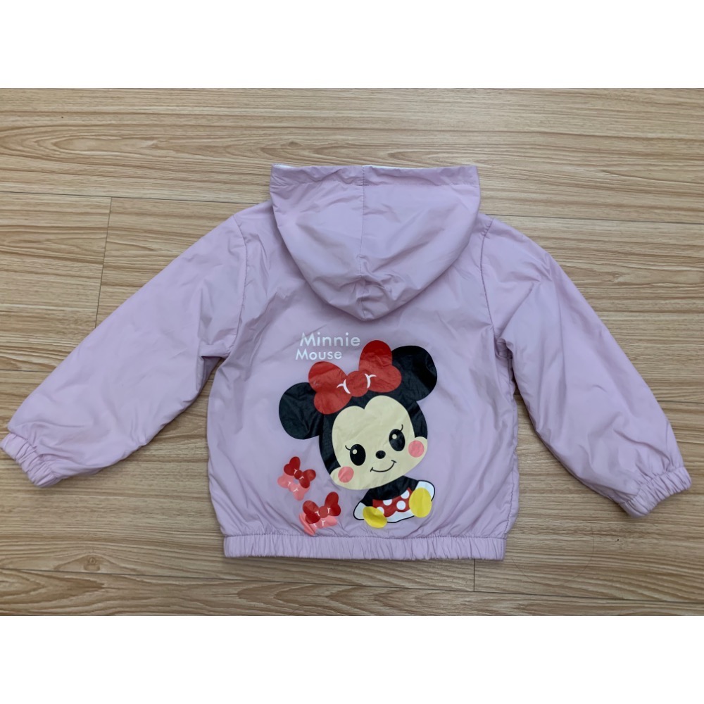 二手很新 兒童女童幼兒卡通可愛鼠防風連帽外套 90cm-細節圖5