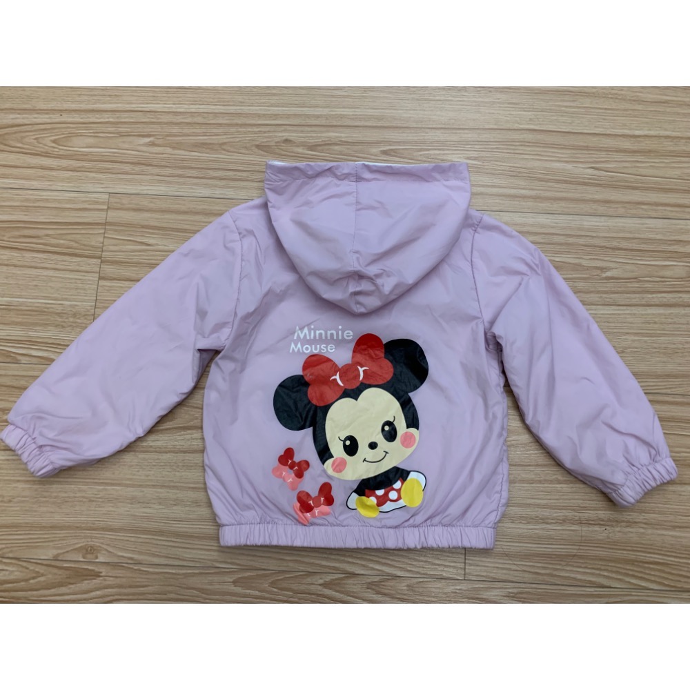 二手很新 兒童女童幼兒卡通可愛鼠防風連帽外套 90cm-細節圖5