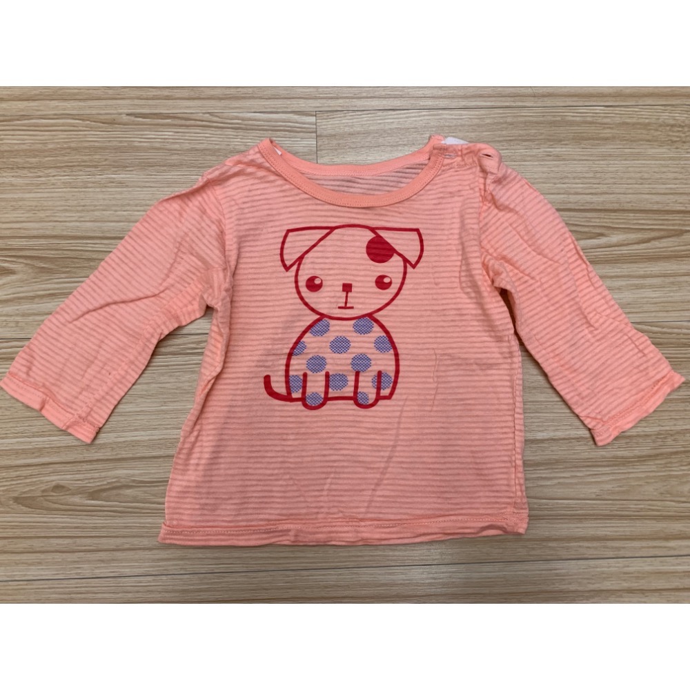 二手很新 儷兒世界 LEAR WORLD 大狗印花肩開釦套裝 冷氣衫 薄長袖 居家服 80cm 90cm 二色-細節圖2