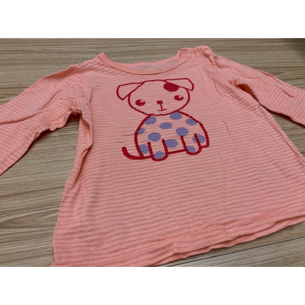 二手很新 儷兒世界 LEAR WORLD 大狗印花肩開釦套裝 冷氣衫 薄長袖 居家服 80cm 90cm 二色-細節圖4