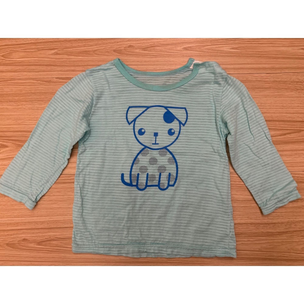 二手很新 儷兒世界 LEAR WORLD 大狗印花肩開釦套裝 冷氣衫 薄長袖 居家服 80cm 90cm 二色-細節圖5