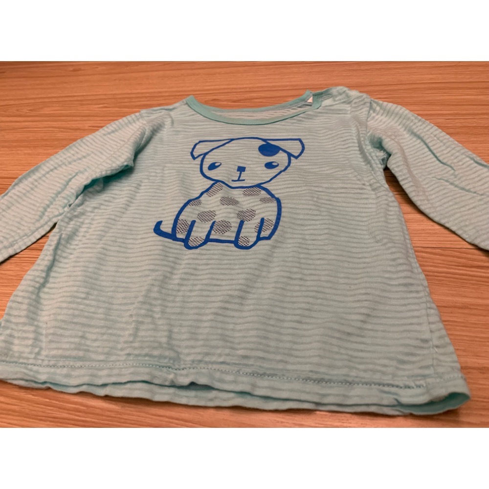 二手很新 儷兒世界 LEAR WORLD 大狗印花肩開釦套裝 冷氣衫 薄長袖 居家服 80cm 90cm 二色-細節圖7