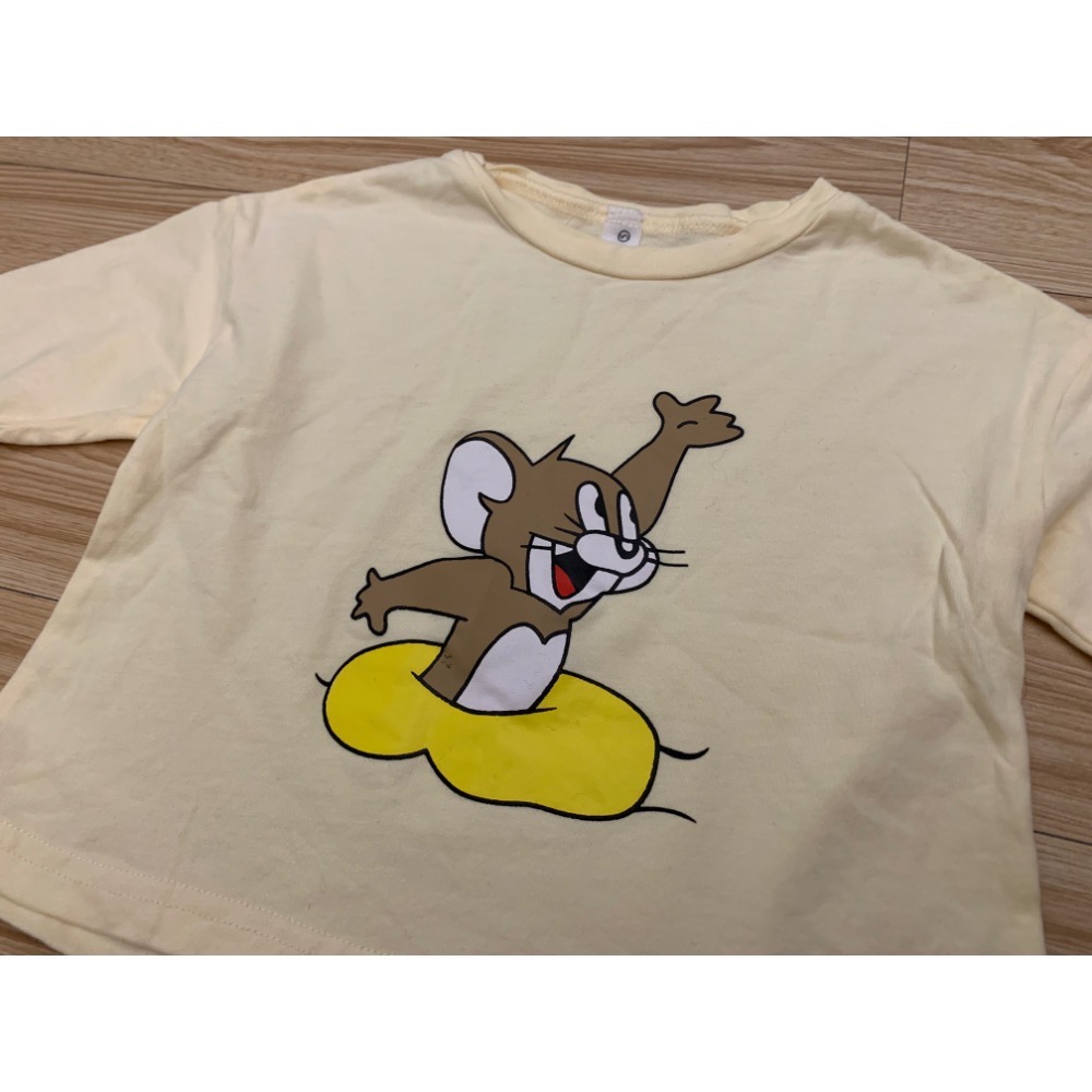 全新 兒童幼兒寶寶卡通印花落肩休閒上衣 T恤 80cm 童裝-細節圖3