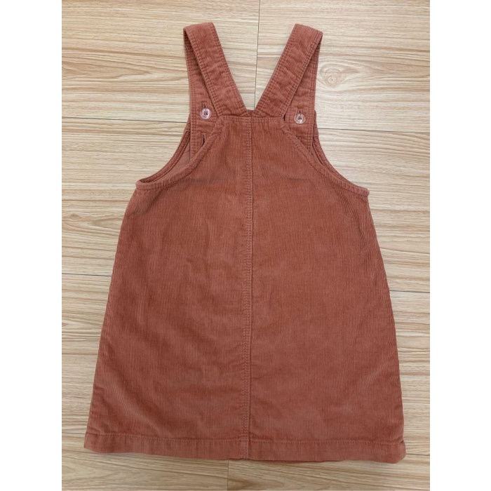二手極新 OLD NAVY 老海軍 兒童幼兒女童口袋燈芯絨吊帶裙 背心裙 連身裙 3T-細節圖5