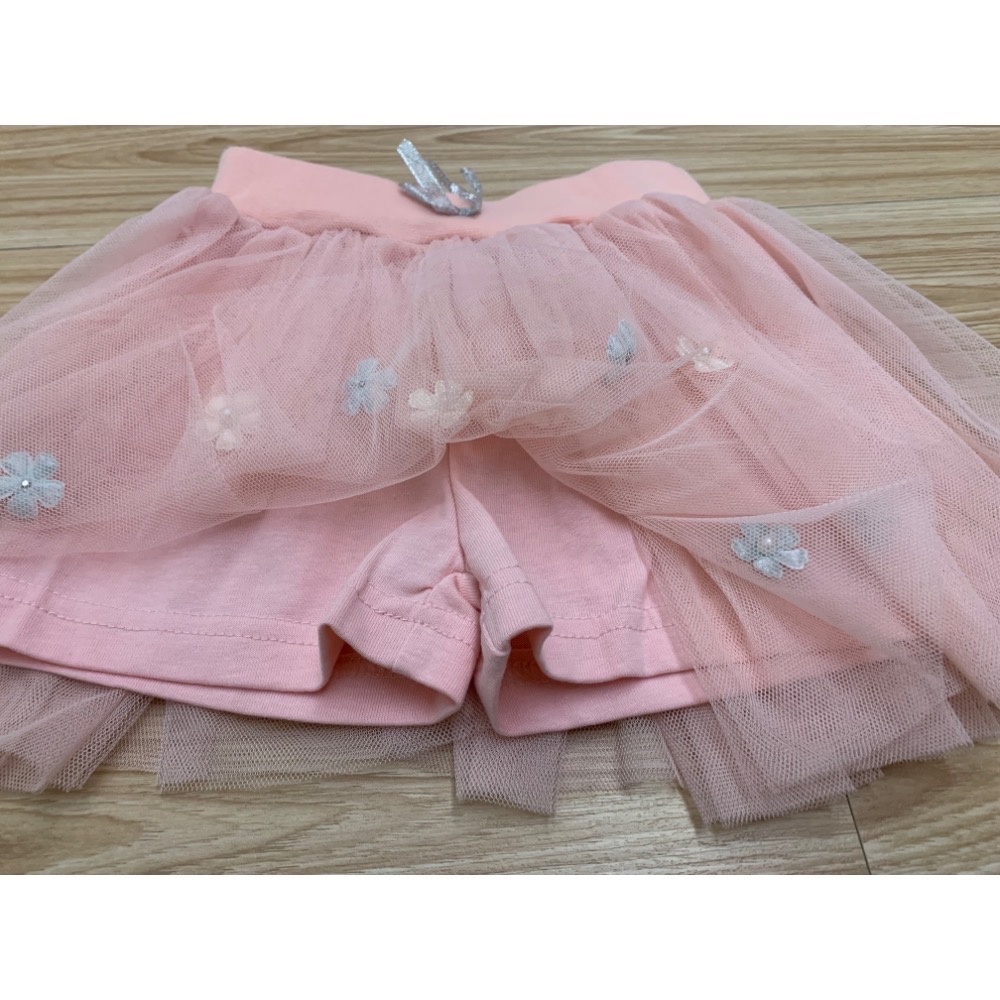 全新 DAYI 兒童幼兒女童 立體小花紗裙 短裙 褲裙 約90cm 童裝-細節圖4