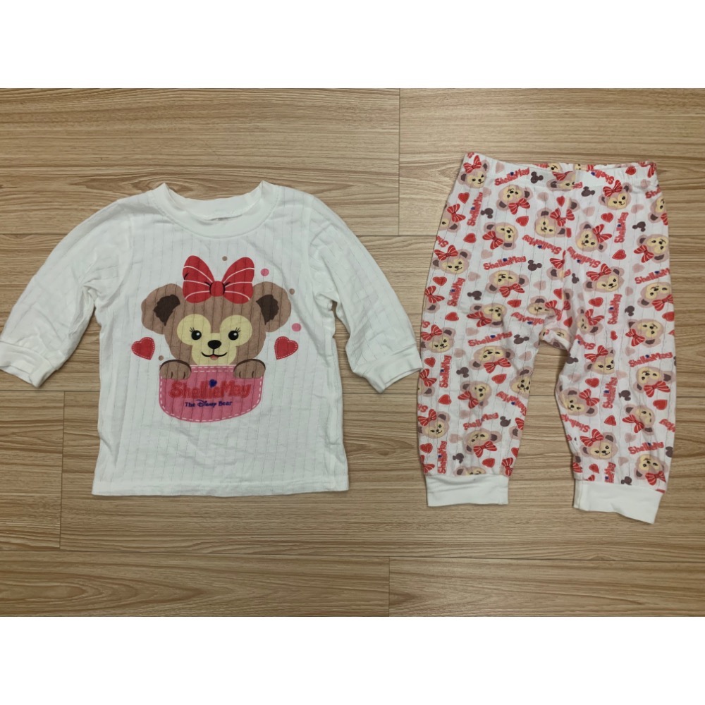二手極新 迪士尼卡通 七分袖七分褲呼吸棉冷氣衫 薄長袖 居家服 套裝 衣標110約90cm可穿 二款 童裝-細節圖3