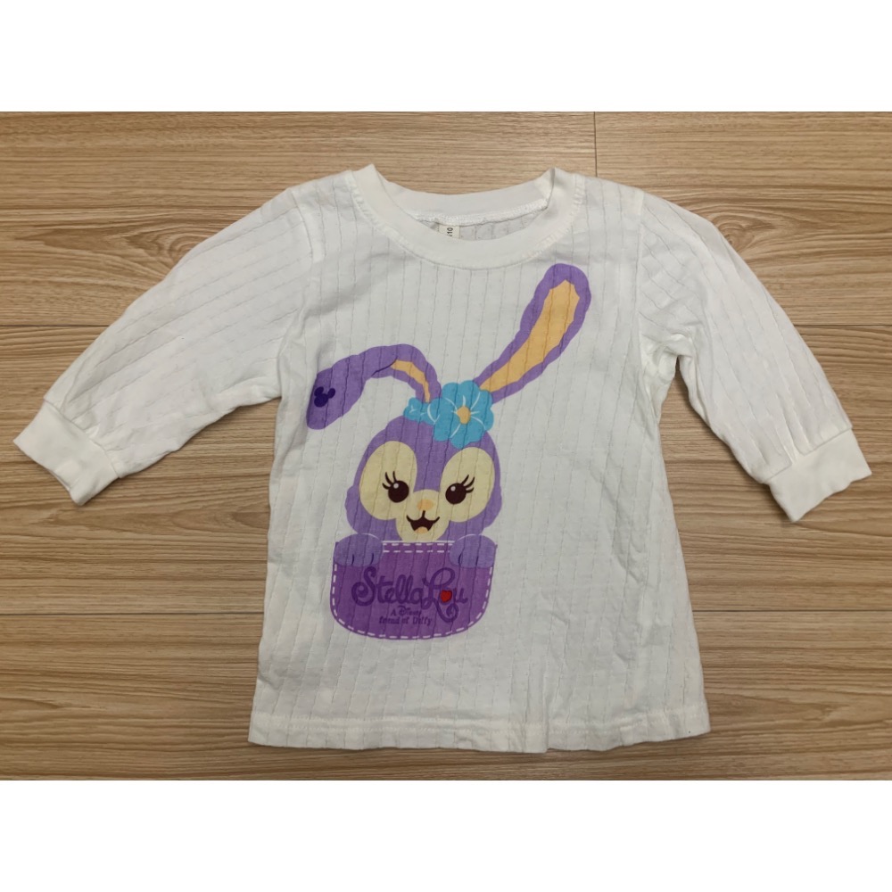 二手極新 迪士尼卡通 七分袖七分褲呼吸棉冷氣衫 薄長袖 居家服 套裝 衣標110約90cm可穿 二款 童裝-細節圖4