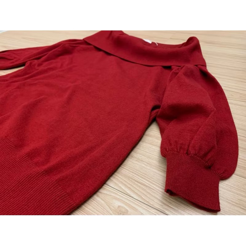 全新 PAZZO 質感翻領兩穿一字領設計針織上衣 原價$690 吊牌未拆-細節圖4