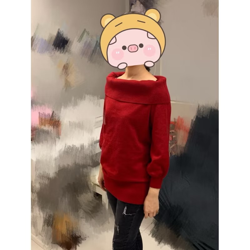 全新 PAZZO 質感翻領兩穿一字領設計針織上衣 原價$690 吊牌未拆-細節圖7