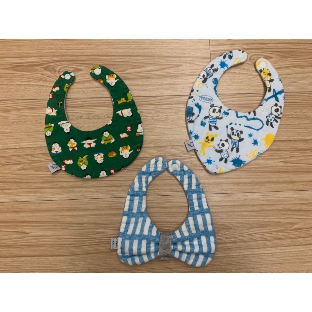 全新 / 二手少用 Lite Workshop 手工八層紗雙面花色圍兜 口水兜 口水巾 幼兒寶寶小孩-細節圖2