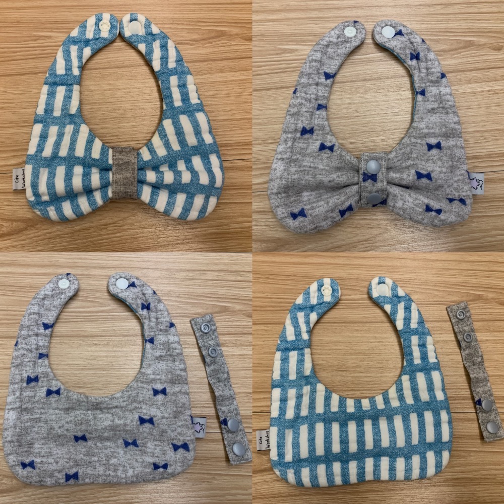 全新 / 二手少用 Lite Workshop 手工八層紗雙面花色圍兜 口水兜 口水巾 幼兒寶寶小孩-細節圖11