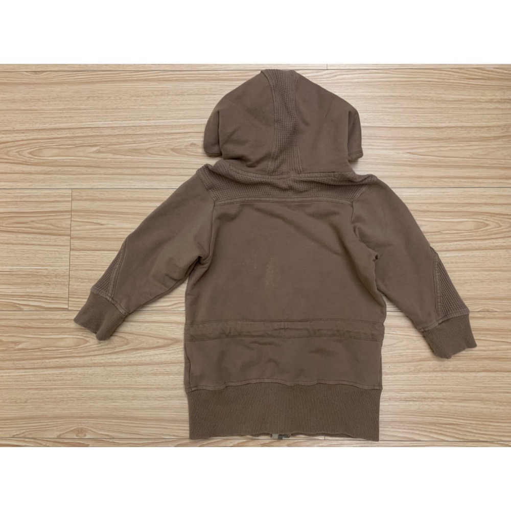 二手保存良好 MARKS & SPENCER 英國 M&S 兒童幼兒 英文字母拼縫綁帶長版連帽外套 90cm 童裝-細節圖5