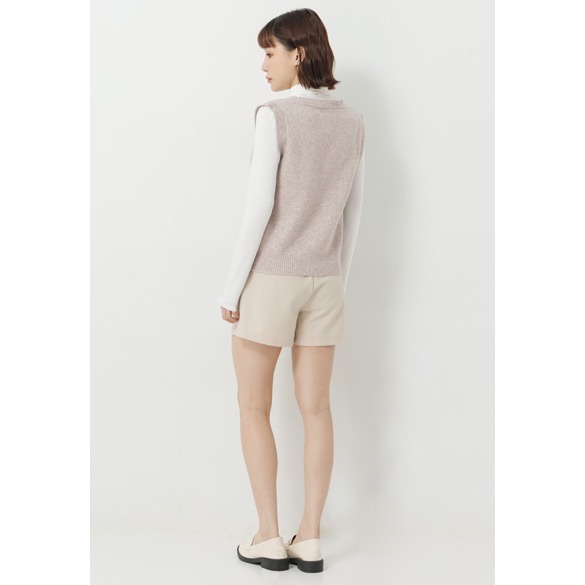 全新 NU V V領排釦開襟口袋針織毛線背心 吊牌未拆 含有羊毛-細節圖3