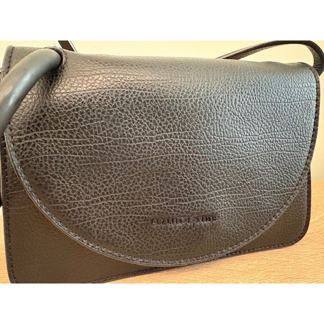 二手很新 CHARLES & KEITH 手環梯形斜背包 掀蓋手拿包 小ck-細節圖6