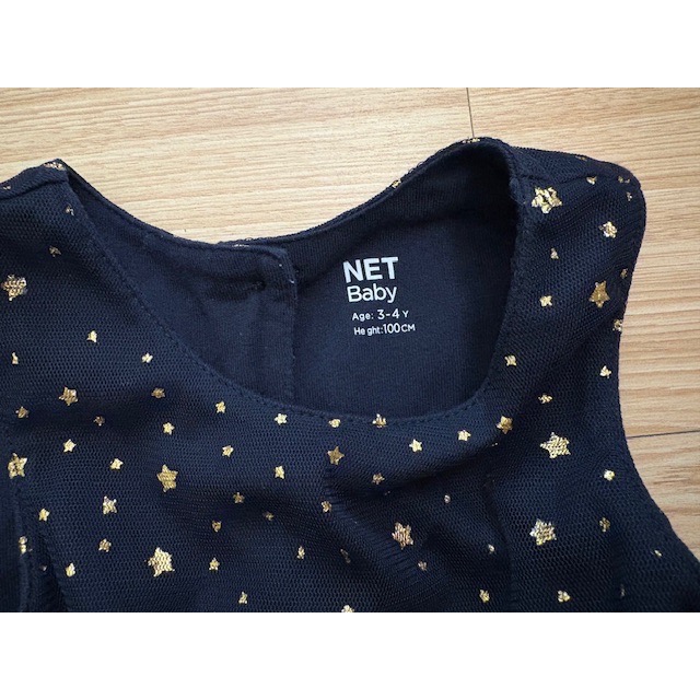 全新 NET 女童幼兒兒童 星星紗裙無袖洋裝 100cm 童裝-細節圖6