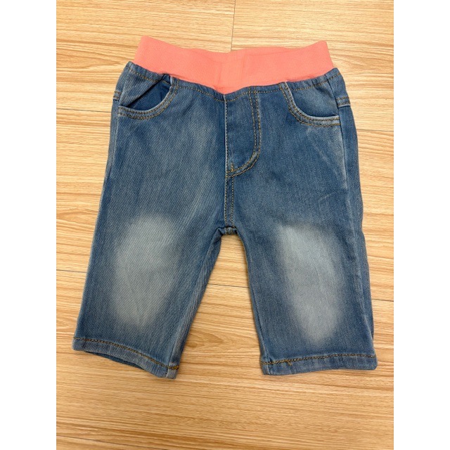 全新 small plantation 小樹園童裝 兒童幼兒女童 亮片兔子小熊拼布牛仔褲 約90cm 短褲 童裝-細節圖2