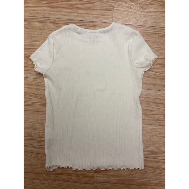 全新 NEXT 女童兒童 英文字木耳邊坑條彈力休閒上衣 5-6y / 116cm 大童童裝-細節圖4