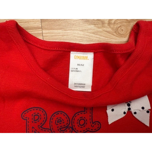全新 GYMBOREE 健寶園 兒童幼兒女童寶寶 拼布英文字蝴蝶結飛袖上衣 T恤 90cm 童裝-細節圖5