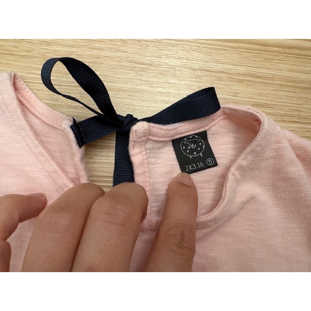 全新 正韓 JK3.16 兒童幼兒女童 櫻桃蓬蓬袖綁帶上衣 約90cm 寬袖T恤 韓國童裝-細節圖5