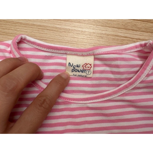 全新 兒童幼兒女童 可愛卡通荷葉袖條紋上衣 T恤 約105cm 童裝-細節圖4