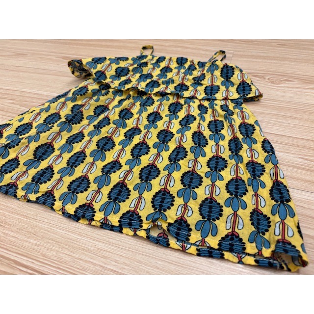 全新 兒童幼兒女童 渡假風幾何圖案印花棉麻無袖上衣 約90cm 背心上版衣 童裝-細節圖3